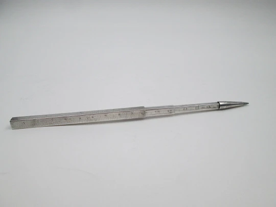 Portaminas metro centímetros / pulgadas plata esterlina. Sistema rotatorio. 1920