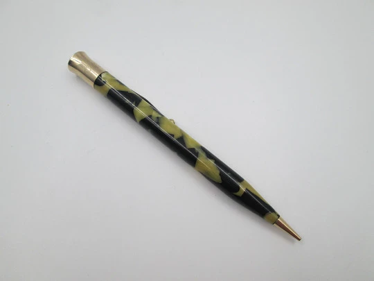 Portaminas Sheaffer Titan Lifetime. Celuloide negro y perla. Detalles laminados oro. 1920 Portaminas Sheaffer Titan Lifetime. Celuloide negro y perla. Detalles laminados oro. 1920