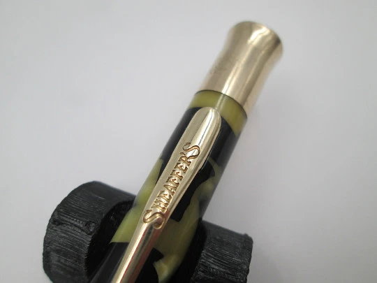 Portaminas Sheaffer Titan Lifetime. Celuloide negro y perla. Detalles laminados oro. 1920 Portaminas Sheaffer Titan Lifetime. Celuloide negro y perla. Detalles laminados oro. 1920