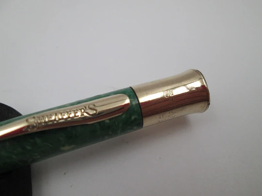 Portaminas Sheaffer Titan Lifetime. Celuloide radite verde jade y detalles laminados oro