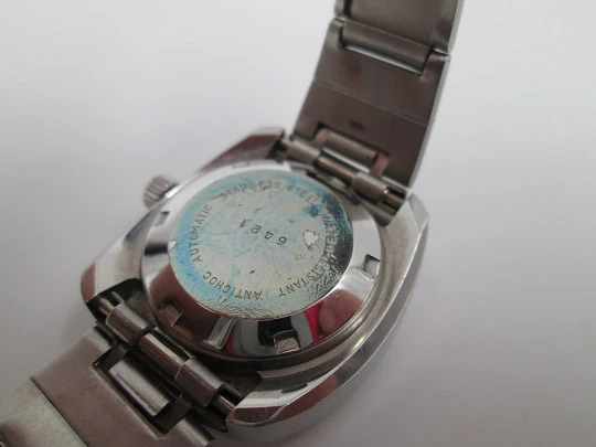 Potens De Luxe ladies wristwatch. Steel. Automatic. Blue dial. Calendar. Bracelet