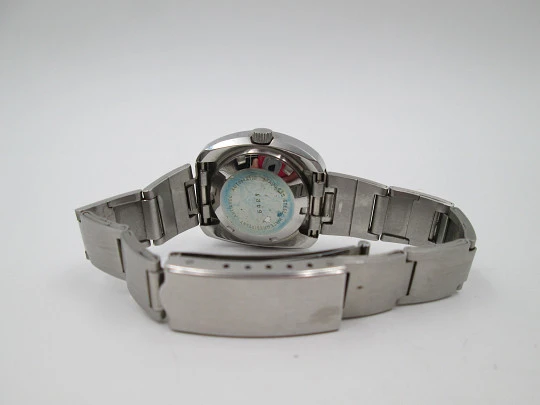 Potens De Luxe ladies wristwatch. Steel. Automatic. Blue dial. Calendar. Bracelet