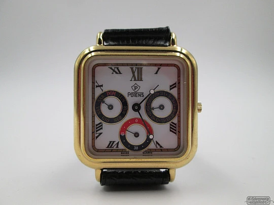 Potens. Gold plated & steel. Grand complication. 1980's. Quartz. Women