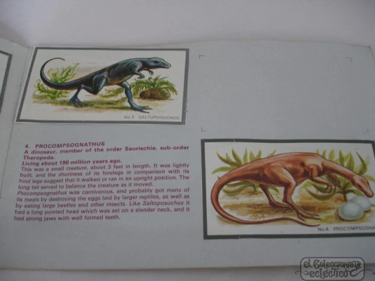 Prehistoric reptiles. Crosse & Blackwell. 1969. 20 colour stickers