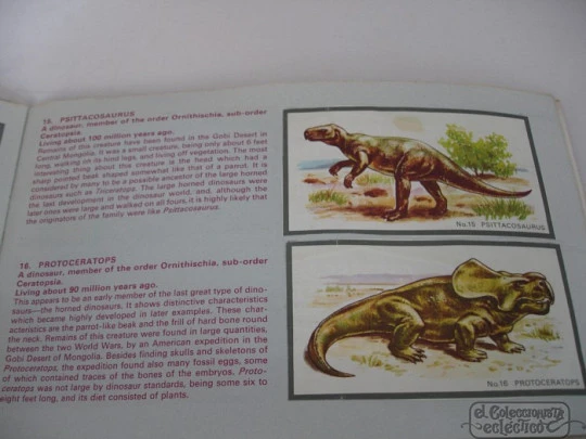 Prehistoric reptiles. Crosse & Blackwell. 1969. 20 colour stickers