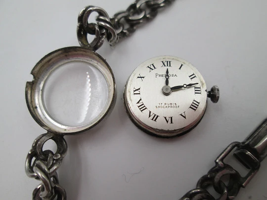 Preziosa women's mechanical watch with bracelet. Sterling silver. GUB Glashütte. 1960's Preziosa women's mechanical watch with bracelet. Sterling silver. GUB Glashütte. 1960's