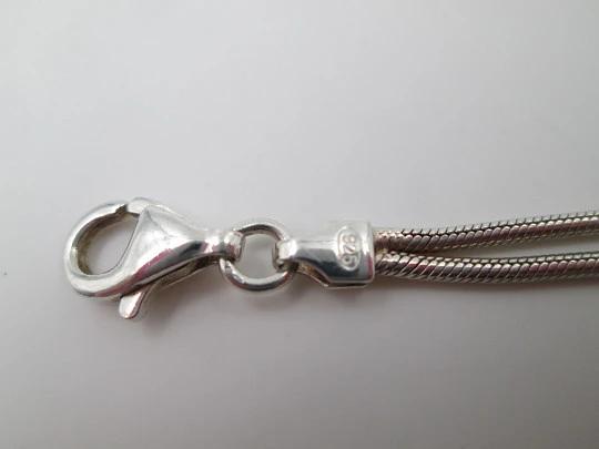 Pulsera doble hilo para mujer. Plata de ley 925. Motivos de elefantes. 1990