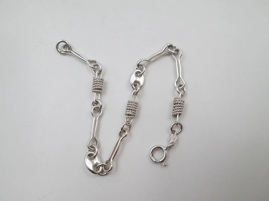 Pulsera mujer cordones y ochos. Plata de ley 925. Cierre argolla. Italia. 2005