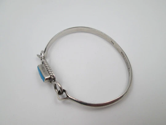 Pulsera para mujer. Plata ley 925 milésimas y turquesa rectangular. México. 1980