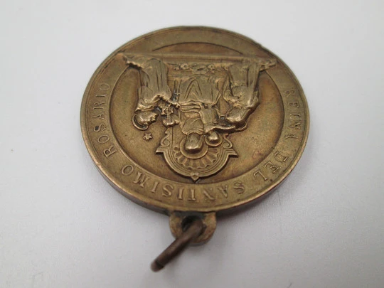 Queen of the Most Holy Rosary bronze medal. Mary's Honor Guard. Spain. 1920's