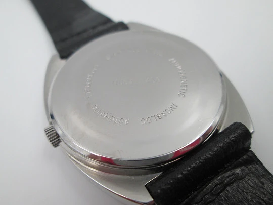 Radiant Blumar. Stainless steel. Automatic. 1970's. Calendar. Strap