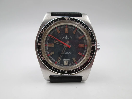 Radiant Dynamic Diver. Acero inoxidable. Automático. Calendario. Correa piel. 1970