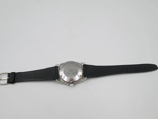 Radiant Dynamic Diver. Stainless steel. Automatic. Calendar. Leather strap. 1970's