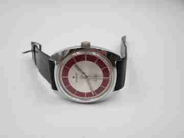 Radiant. Acero inoxidable. Cuerda manual. 1970. Dial bicolor. Correa