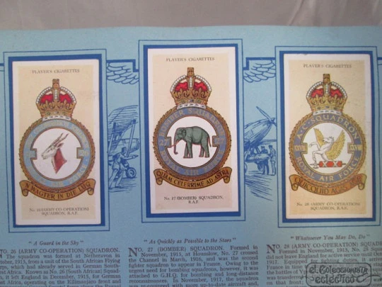 RAF Badges. John Player. 1940's. 50 cards. 19 pages. Softcover