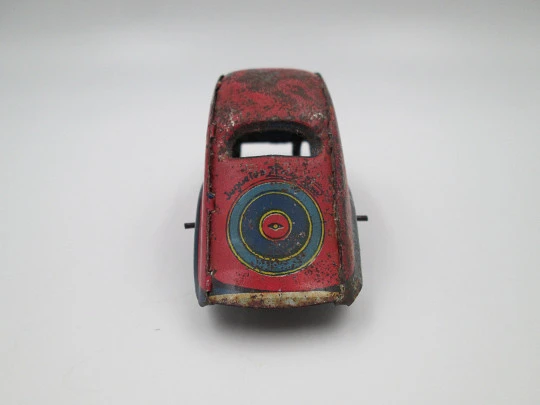 Rai drag car with driver. Colours lithographed tinplate. Paya Toys. Spain (Ibi). 1930's