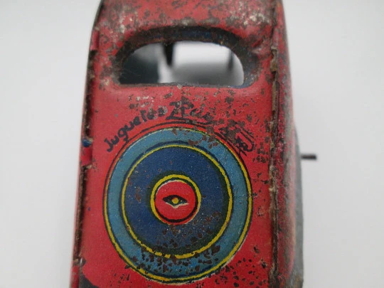 Rai drag car with driver. Colours lithographed tinplate. Paya Toys. Spain (Ibi). 1930's