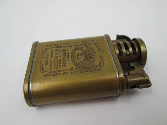 Rare Jack Daniels advertising petrol lighter. Solid brass. 1980's