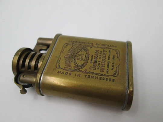 Rare Jack Daniels advertising petrol lighter. Solid brass. 1980's