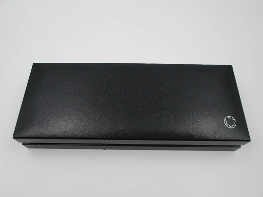 Rare Montblanc Bohème ballpoint pen. Black resin & platinum metal. Box. 2000's