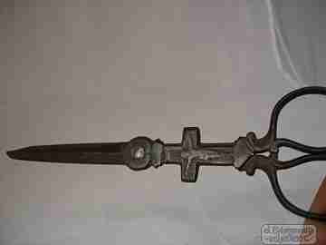 Rare scissors. Iron. Cross and Christ motifs. 19-20th centuries