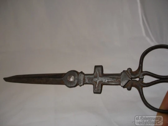 Rare scissors. Iron. Cross and Christ motifs. 19-20th centuries