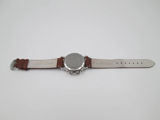 Rare Yema Panda men's chronograph. Stainless steel. Manual wind. France. 1960's
