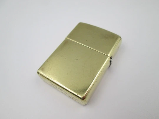 Rare Zippo Hard Rock petrol pocket lighter. High polished solid brass. United States. 1990's