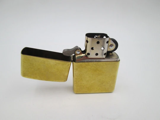 Rare Zippo petrol pocket lighter. High polished solid brass. Model 254. United States. 2021