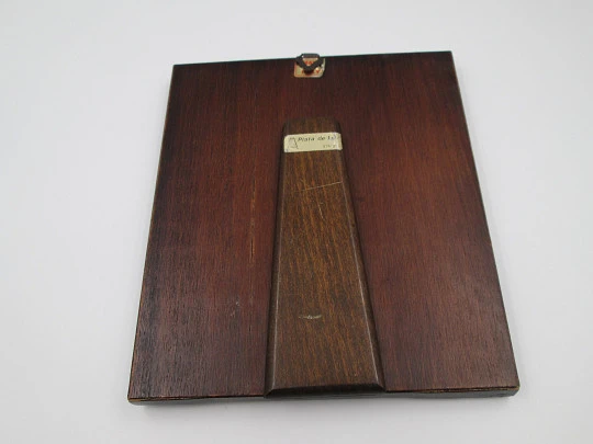 Rectangular byzantine icon Virgin with child. Sterling silver and gold plated. Wooden frame