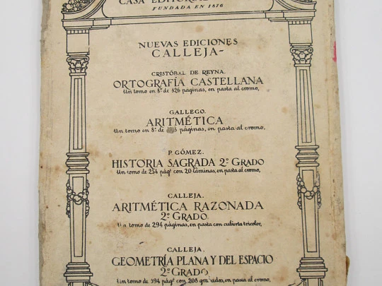 Recuerdos de España. El Pensamiento Infantil. Saturnino Calleja. Libro Lectura. 1910