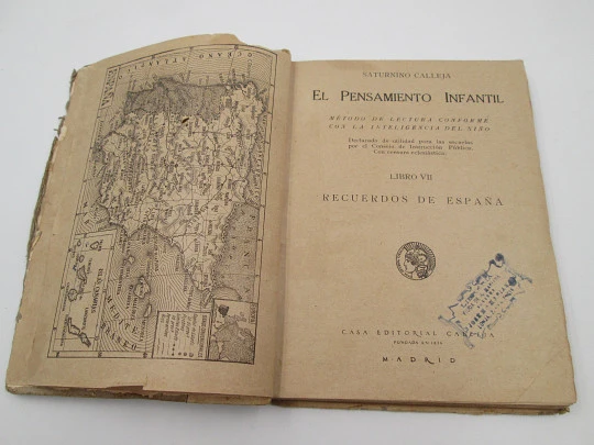 Recuerdos de España. El Pensamiento Infantil. Saturnino Calleja. Libro Lectura. 1910