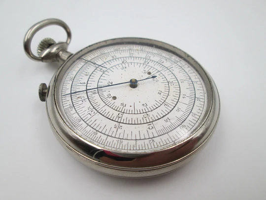 Regla cálculo giratoria circular Calculigraphe. HC Paris. Metal. 1900