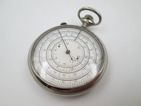 Regla cálculo giratoria circular Calculigraphe. HC Paris. Metal. 1900