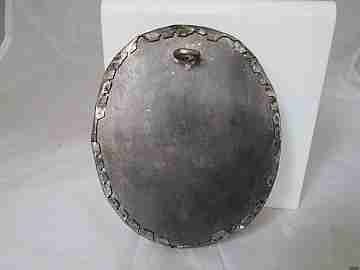 Reliquary. Holy Face. Silver. 19th century. Black glass. Gold leaf