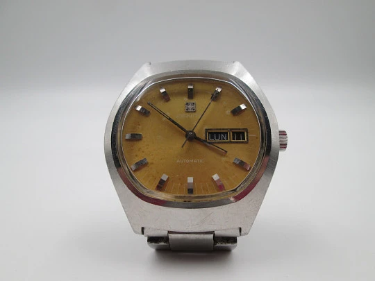 Reloj automático para hombre Zenith Surf. Acero inoxidable. Calendario. Brazalete. 1970 Reloj automático para hombre Zenith Surf. Acero inoxidable. Calendario. Brazalete. 1970