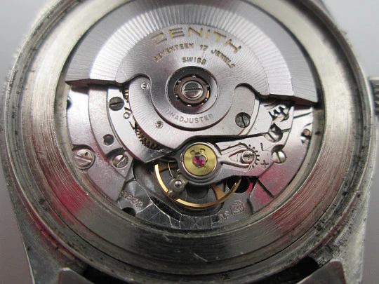 Reloj automático para hombre Zenith Surf. Acero inoxidable. Calendario. Brazalete. 1970 Reloj automático para hombre Zenith Surf. Acero inoxidable. Calendario. Brazalete. 1970