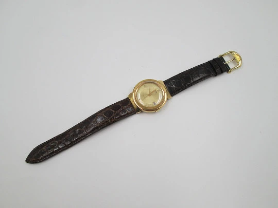 Reloj automático Royce Leadership. Chapado oro y acero inoxidable. Calendario. 1960