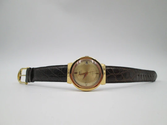 Reloj automático Royce Leadership. Chapado oro y acero inoxidable. Calendario. 1960