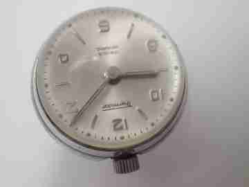 Reloj bola transparente Thermidor. Metal plateado. Cuerda manual. 17 gemas. 1970