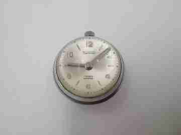 Reloj bola transparente Thermidor. Metal plateado. Cuerda manual. 17 gemas. 1970