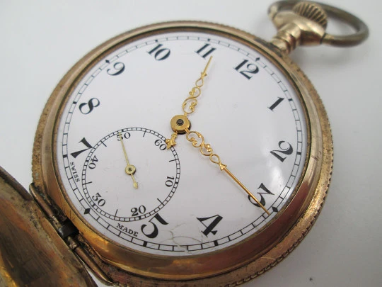 Reloj bolsillo saboneta Victory. Chapado en oro. Tapas decoradas. Cuerda remontoir. 1910