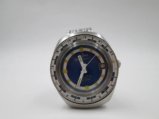 Reloj de buceo Bondix automático 20 ATM, Esfera tricolor. Bisel giratorio. 1960