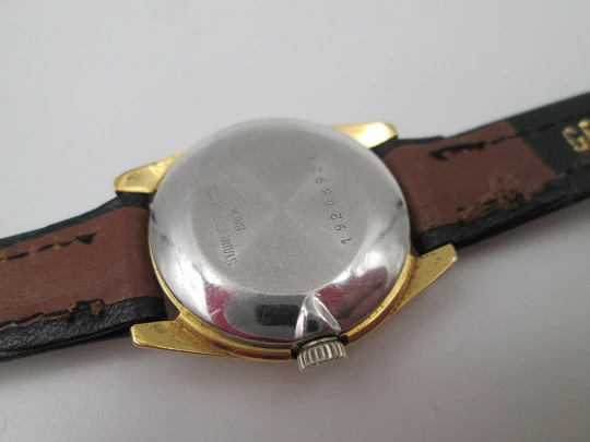 Reloj de pulsera mujer Longines. Chapado en oro y fondo de acero. Cuerda manual. 1970 Reloj de pulsera mujer Longines. Chapado en oro y fondo de acero. Cuerda manual. 1970