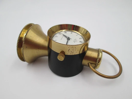 Reloj de sobremesa Buler De Luxe. Bronce pavonado. Lámpara. Cuerda manual. 1970 Reloj de sobremesa Buler De Luxe. Bronce pavonado. Lámpara. Cuerda manual. 1970