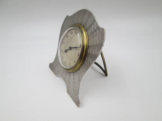 Reloj de sobremesa y despacho J. H. Williams. Plata de ley y bronce. Cuerda manual. 1920 Reloj de sobremesa y despacho J. H. Williams. Plata de ley y bronce. Cuerda manual. 1920