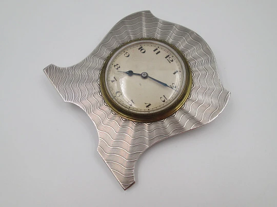 Reloj de sobremesa y despacho J. H. Williams. Plata de ley y bronce. Cuerda manual. 1920 Reloj de sobremesa y despacho J. H. Williams. Plata de ley y bronce. Cuerda manual. 1920