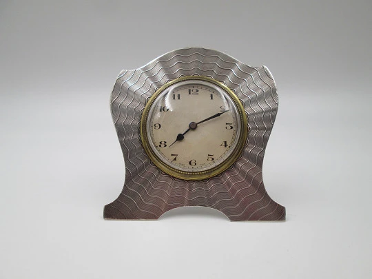 Reloj de sobremesa y despacho J. H. Williams. Plata de ley y bronce. Cuerda manual. 1920 Reloj de sobremesa y despacho J. H. Williams. Plata de ley y bronce. Cuerda manual. 1920