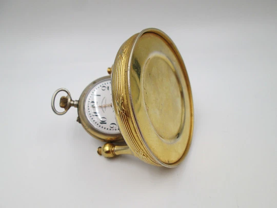Reloj de sobremesa y escritorio Fernando Cantero. Metal dorado. Calibre roskopf. 1920 Reloj de sobremesa y escritorio Fernando Cantero. Metal dorado. Calibre roskopf. 1920