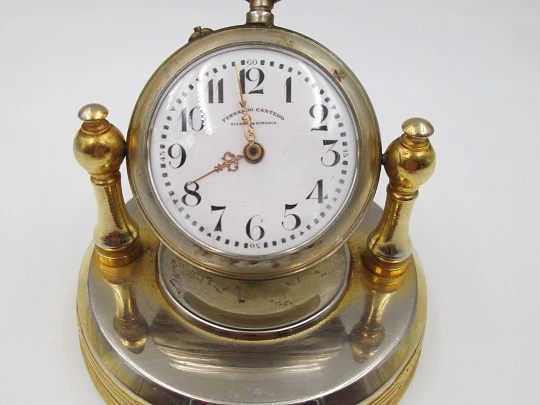 Reloj de sobremesa y escritorio Fernando Cantero. Metal dorado. Calibre roskopf. 1920 Reloj de sobremesa y escritorio Fernando Cantero. Metal dorado. Calibre roskopf. 1920